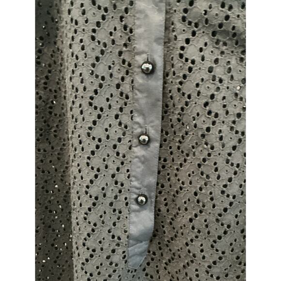 Talbots Womens Eyelet Shirt Dress Plus Size 16 Black Preppy Classic Fall NEW - Picture 5 of 6